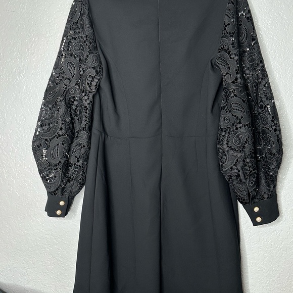 Alice & Trixie Black Dress with Lace Sleeves - Picture 5 of 13